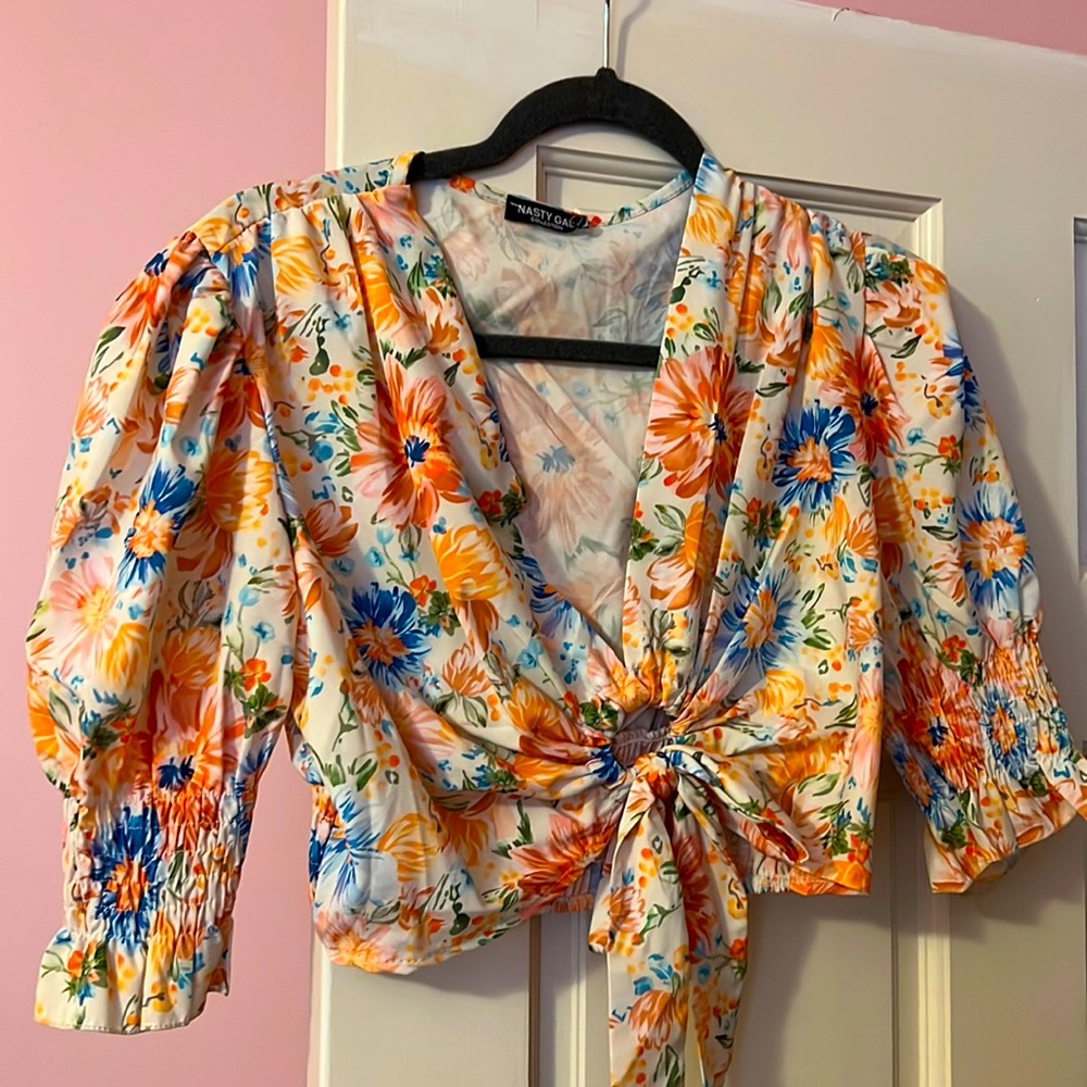 Nasty Gal Floral Crop